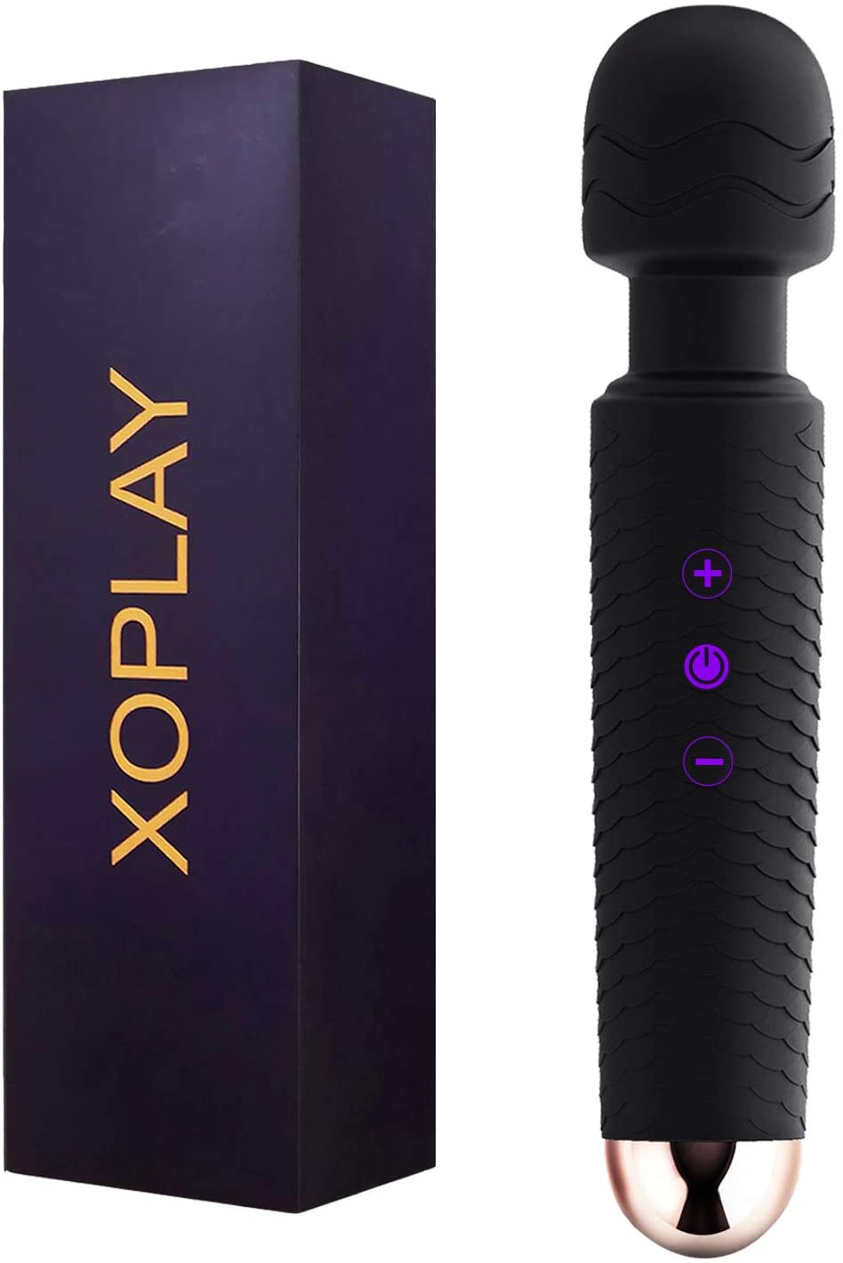 Wand Massager, Rechargeable Wireless Massager Tool with 25 Powerful Vibration Mode for Back Neck Shoulder Muscle Aches Sport Recovery (Black)