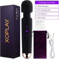 Wand Massager, Rechargeable Wireless Massager Tool with 25 Powerful Vibration Mode for Back Neck Shoulder Muscle Aches Sport Recovery (Black)