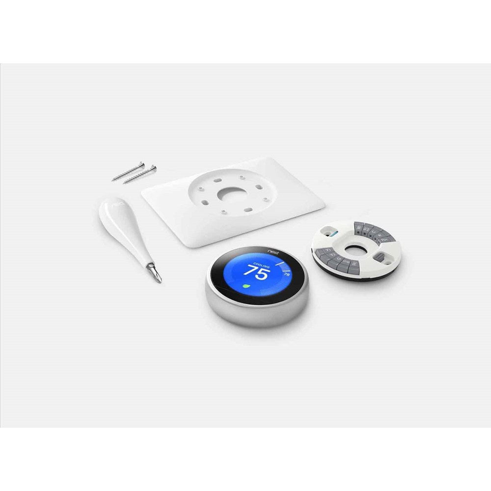 Google Nest Learning Thermostat, 3rd Gen, Stainless Steel