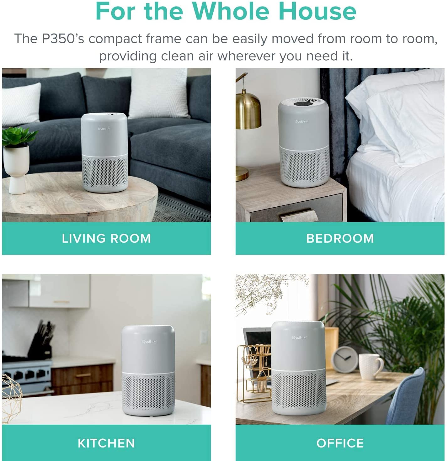 LEVOIT Air Purifiers for Home Allergies and Pets, with H13 True HEPA Filter for Bedroom, 24db Filtration System