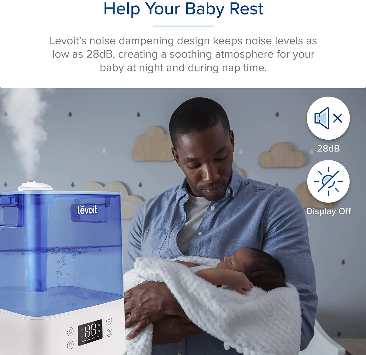 LEVOIT Humidifier for Bedroom for Plants,6L Essential Oil Tray, Smart Control, Work with Alexa, Auto Mode, Night Light