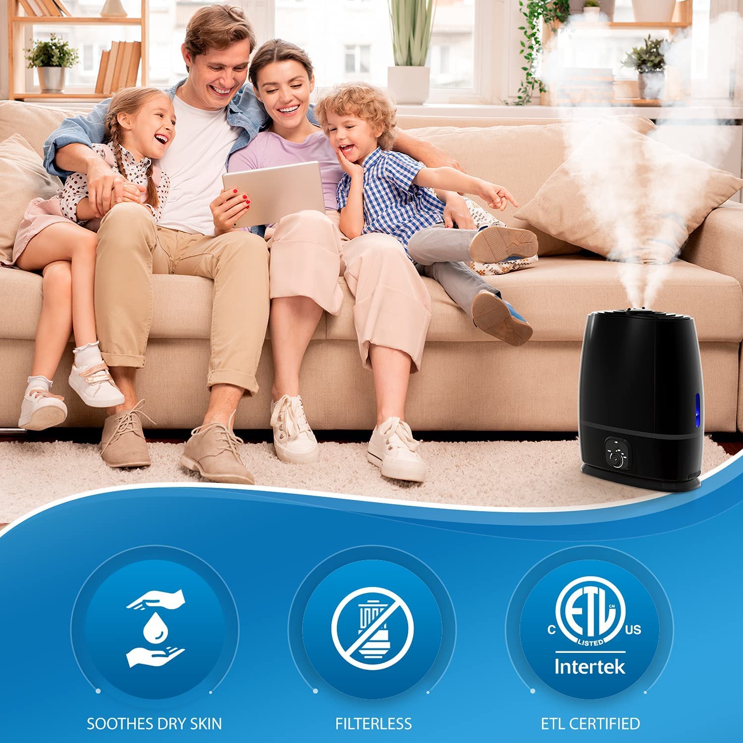 Everlasting Comfort Cool Mist Humidifier for Bedroom (6L)