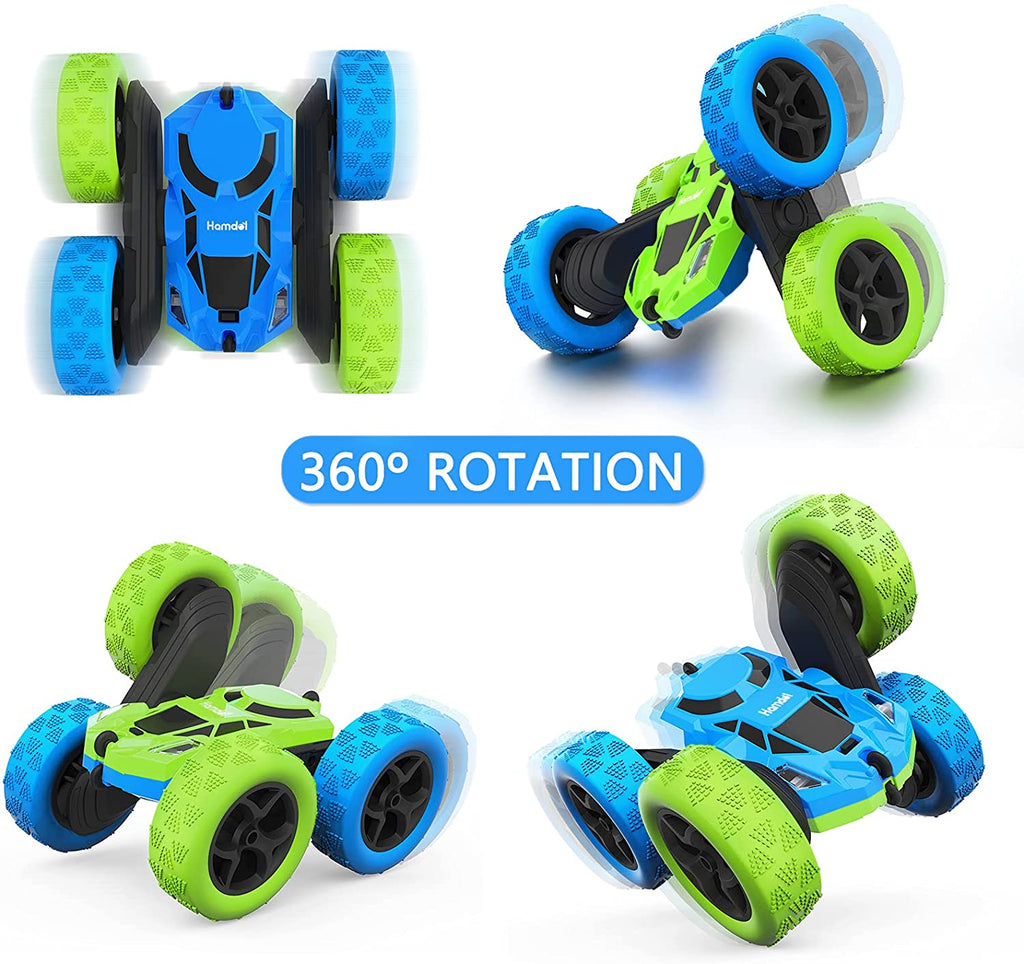 Hamdol Remote Control Car Double Sided 360°Rotating 4WD RC Cars with Headlights 2.4GHz Electric Race Stunt Toy Car Rechargeable Toy Cars for Boys Girls Birthday