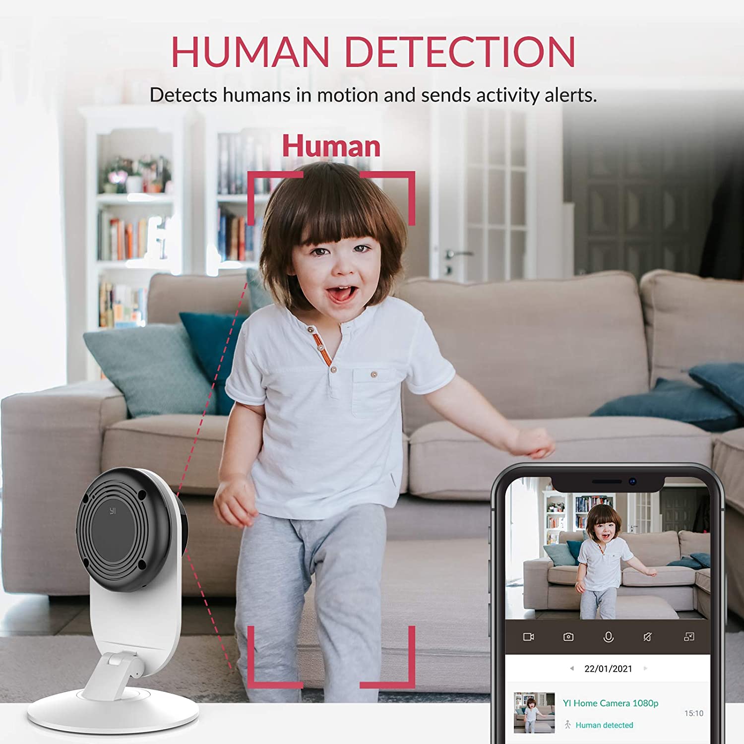 YI 1080p Home Camera, Indoor Wireless IP Security Surveillance System with Night Vision