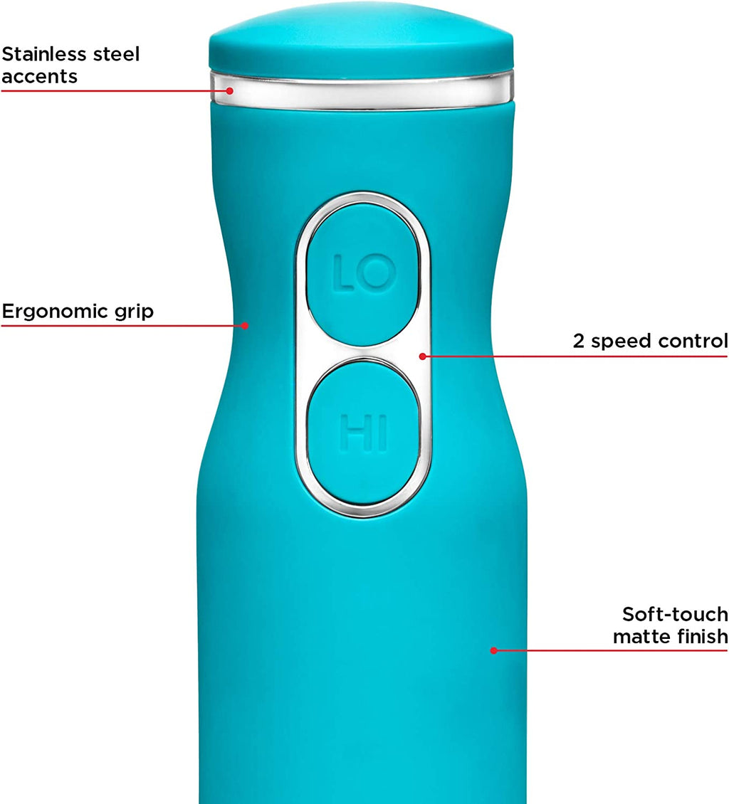 Chefman Immersion Stick Hand Blender with Stainless Steel Blades, Powerful Electric Ice Crushing 2-Speed Control