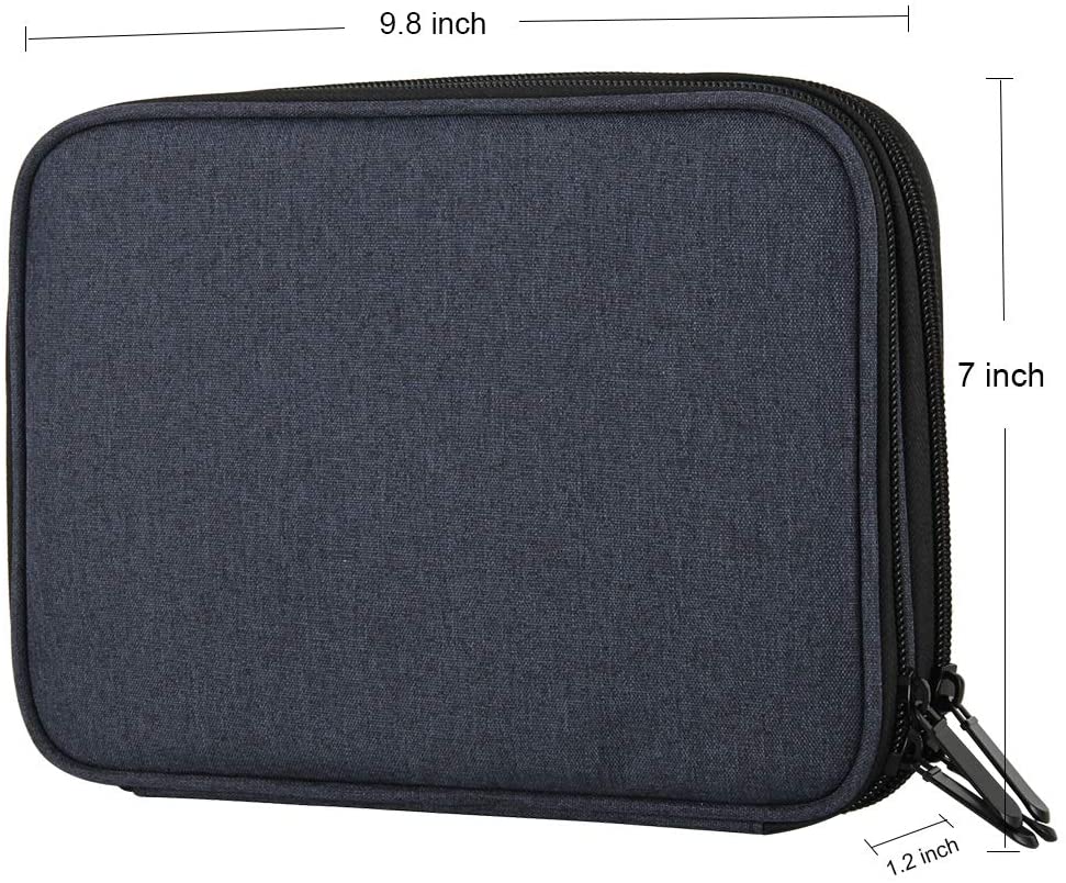 Electronics Organizer, 2 Layer Electronic Accessories Organizer Travel Storage Bag for Charging Cable, Phone, Power Bank, Mini Tablet (Up to 7.9'') Make up Organizer Bag for Traveling