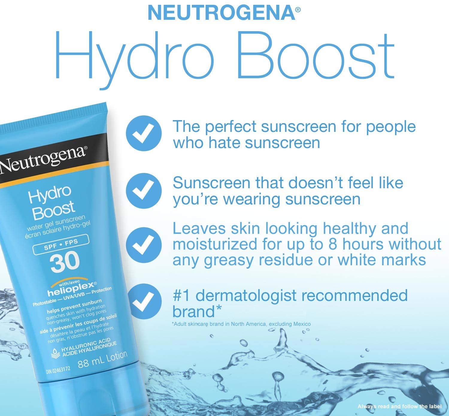 Neutrogena Hydro Boost Water Gel Face & Body Sunscreen SPF 50, 88ML