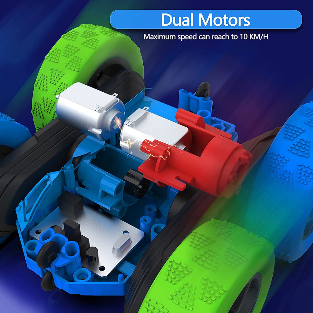 Hamdol Remote Control Car Double Sided 360°Rotating 4WD RC Cars with Headlights 2.4GHz Electric Race Stunt Toy Car Rechargeable Toy Cars for Boys Girls Birthday