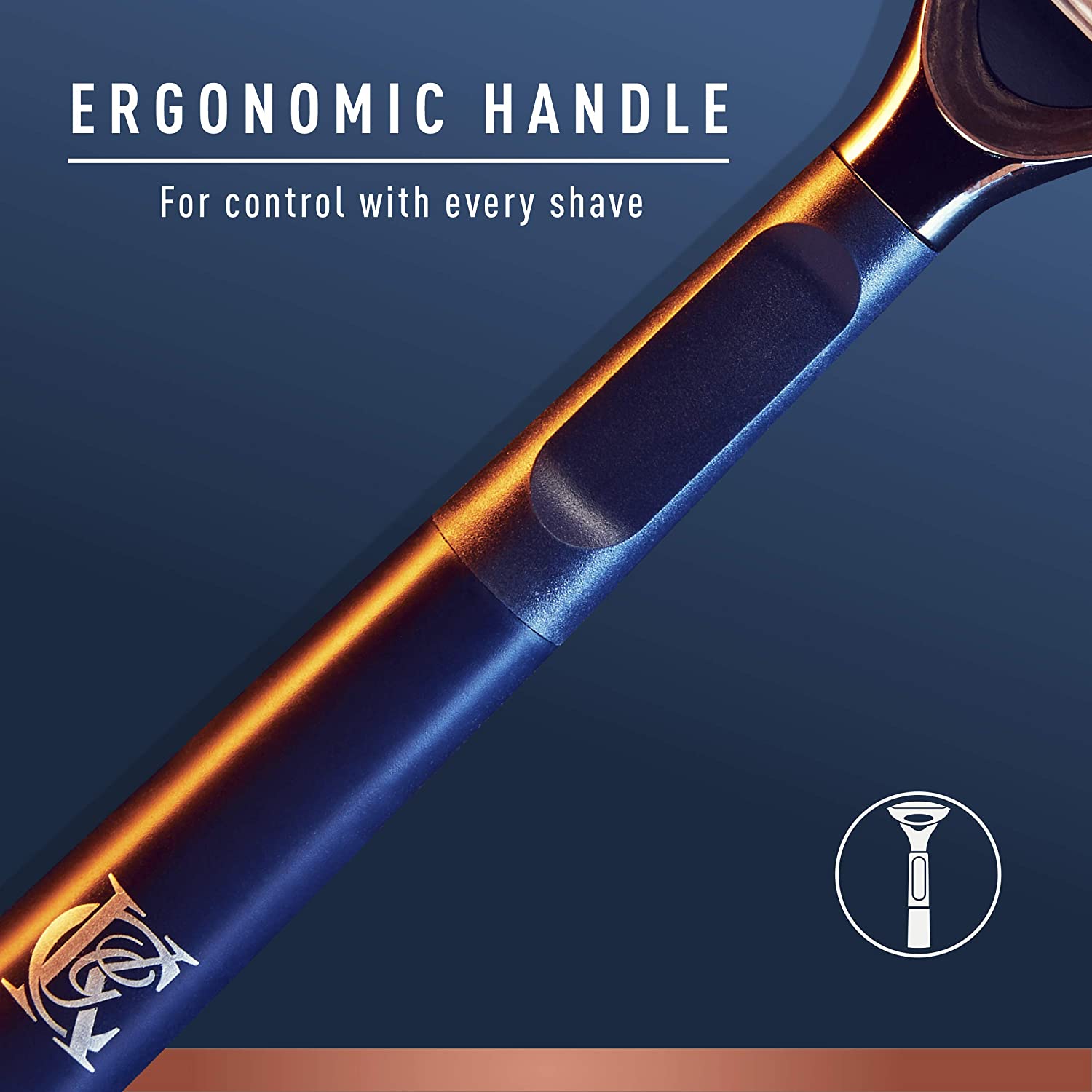 Gillette Neck Razor for Men, Includes 1 Handle, 2 Razor Blade Refills