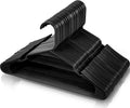Utopia Home Pack of Plastic Hangers for Clothes - Space Saving Notched Hangers - Durable and Slim - Shoulder Grooves (Black, 50)