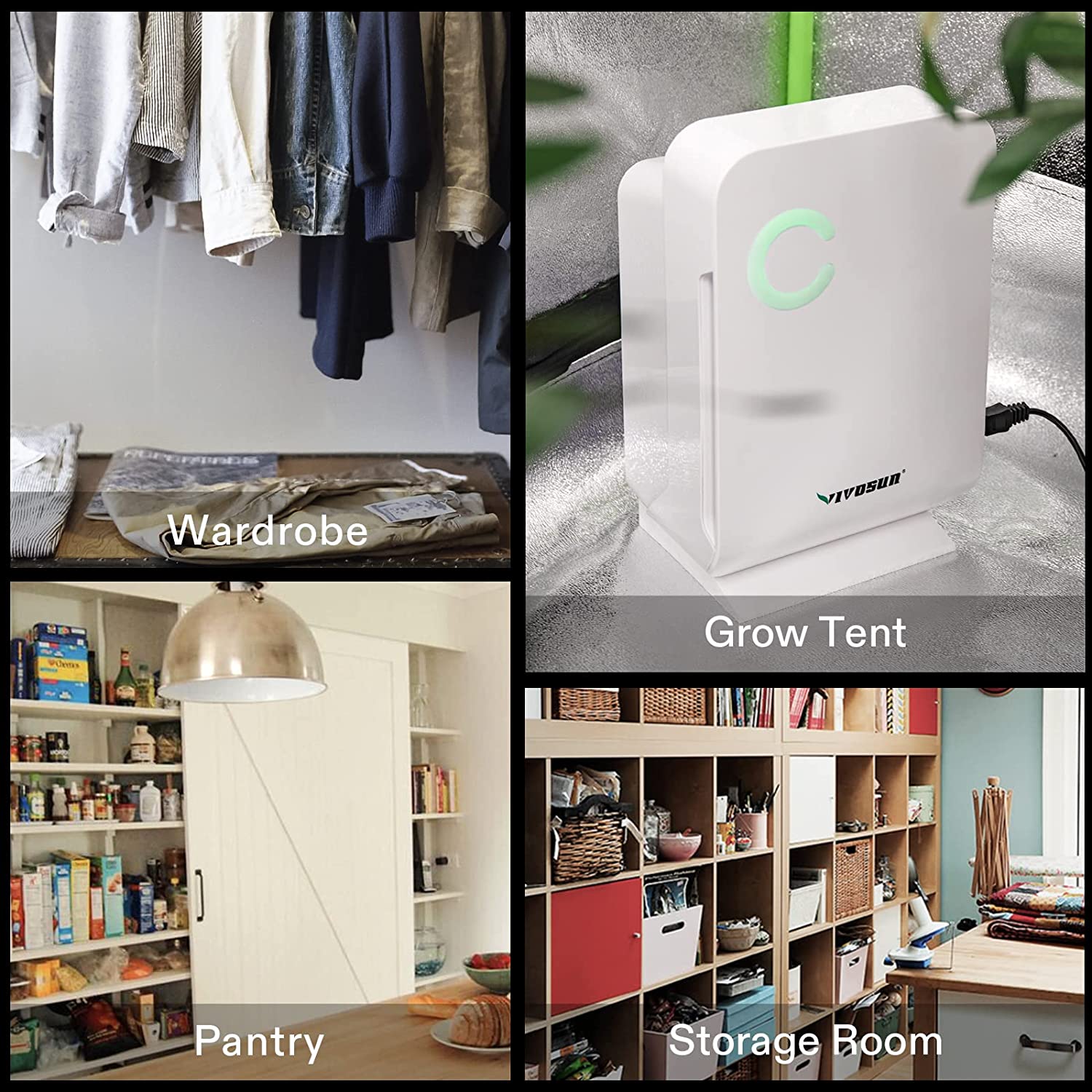 VIVOSUN Small Space Mini Dehumidifier For Grow Tent Closets Bathroom And Basement