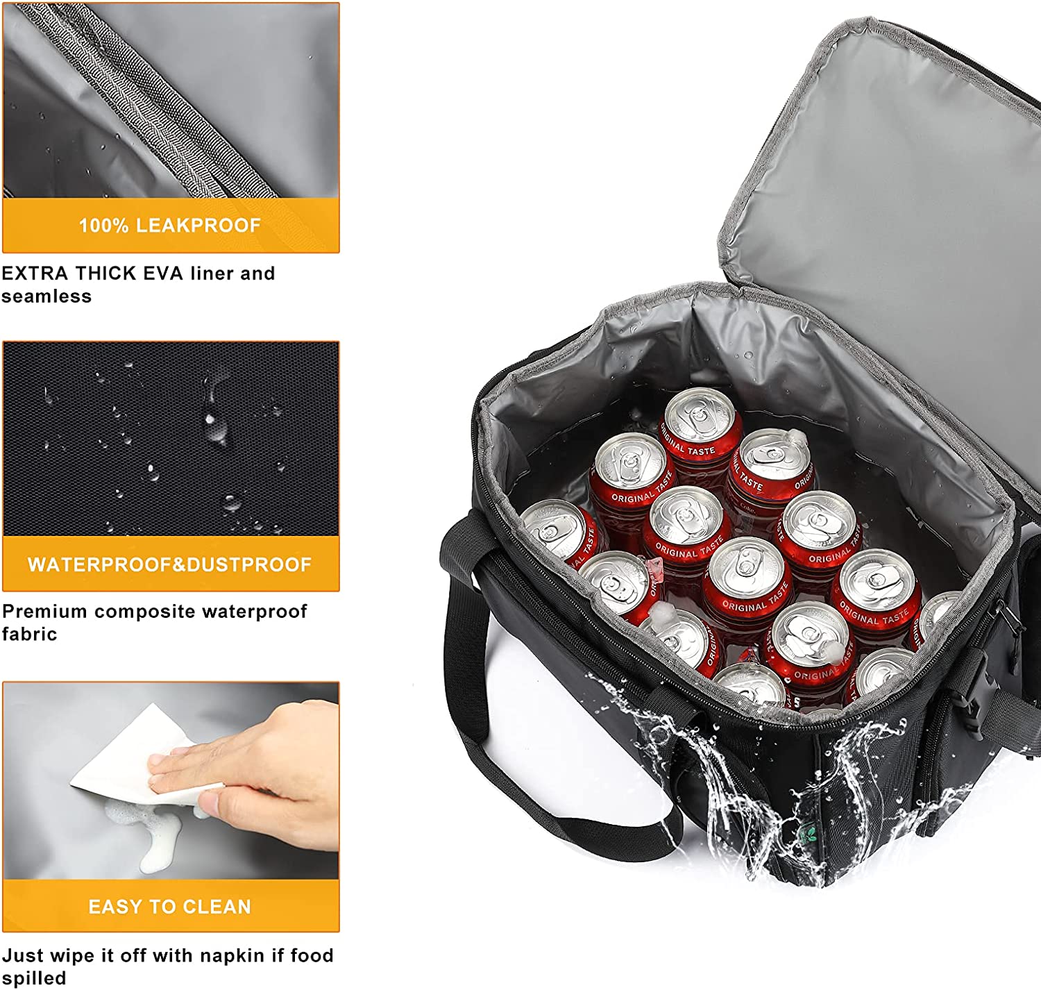 F40C4TMP Soft Cooler Bag Insulated Cooler Lunch Bag for Men Lunch Box Adult Portable Cooler Bag for Sports, Camping, Travel