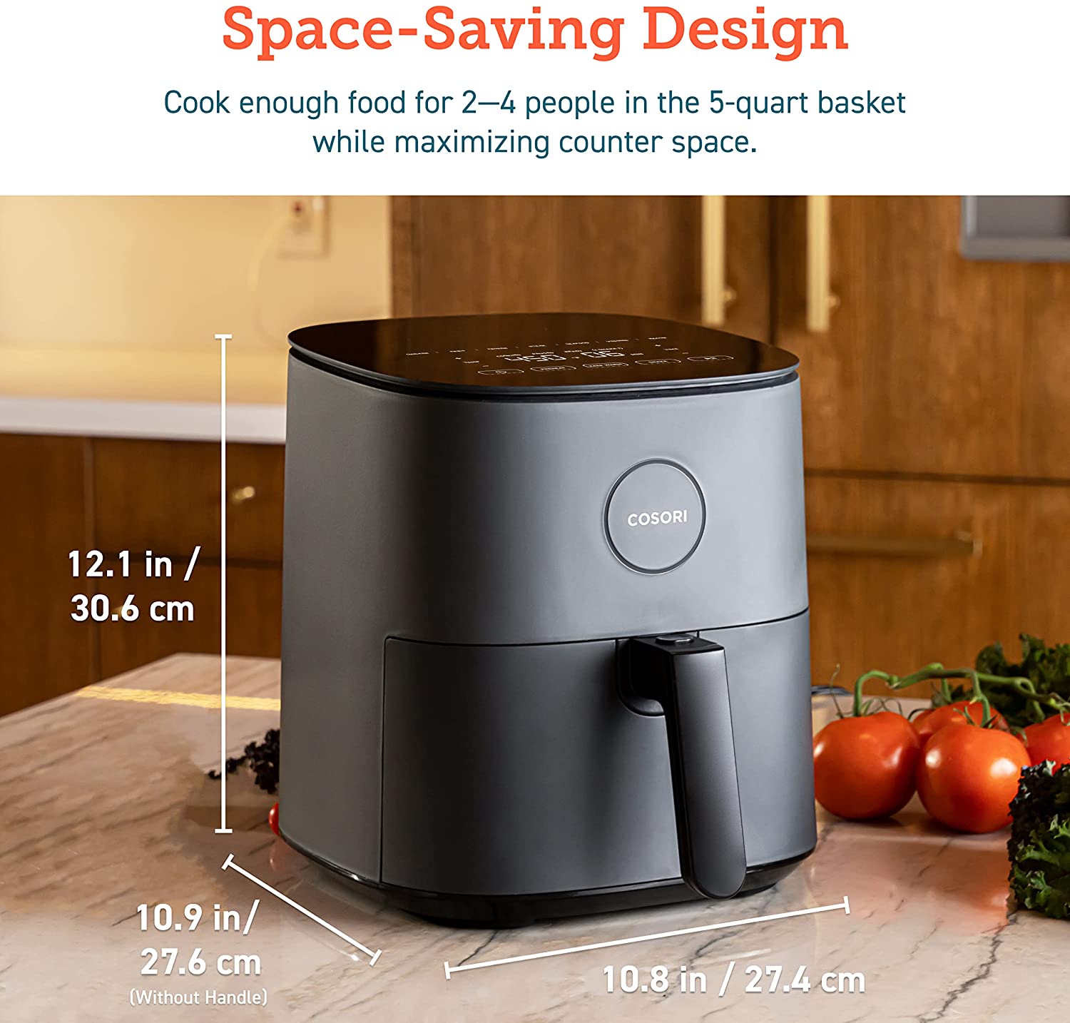 COSORI Air Fryer, 5 Quart Compact Oilless Oven, 30 Recipes, Up to 450℉, 9 One-Touch Cooking Functions