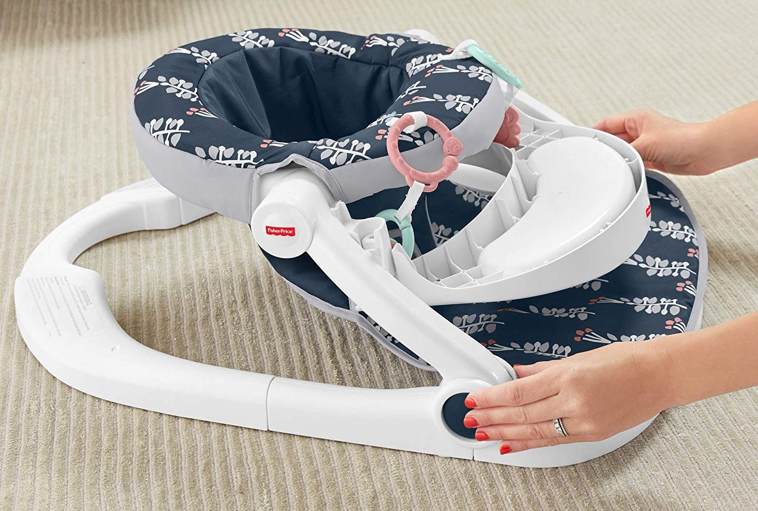 Fisher-Price Sit-Me-Up Floor Seat with Tray Navy Garden
