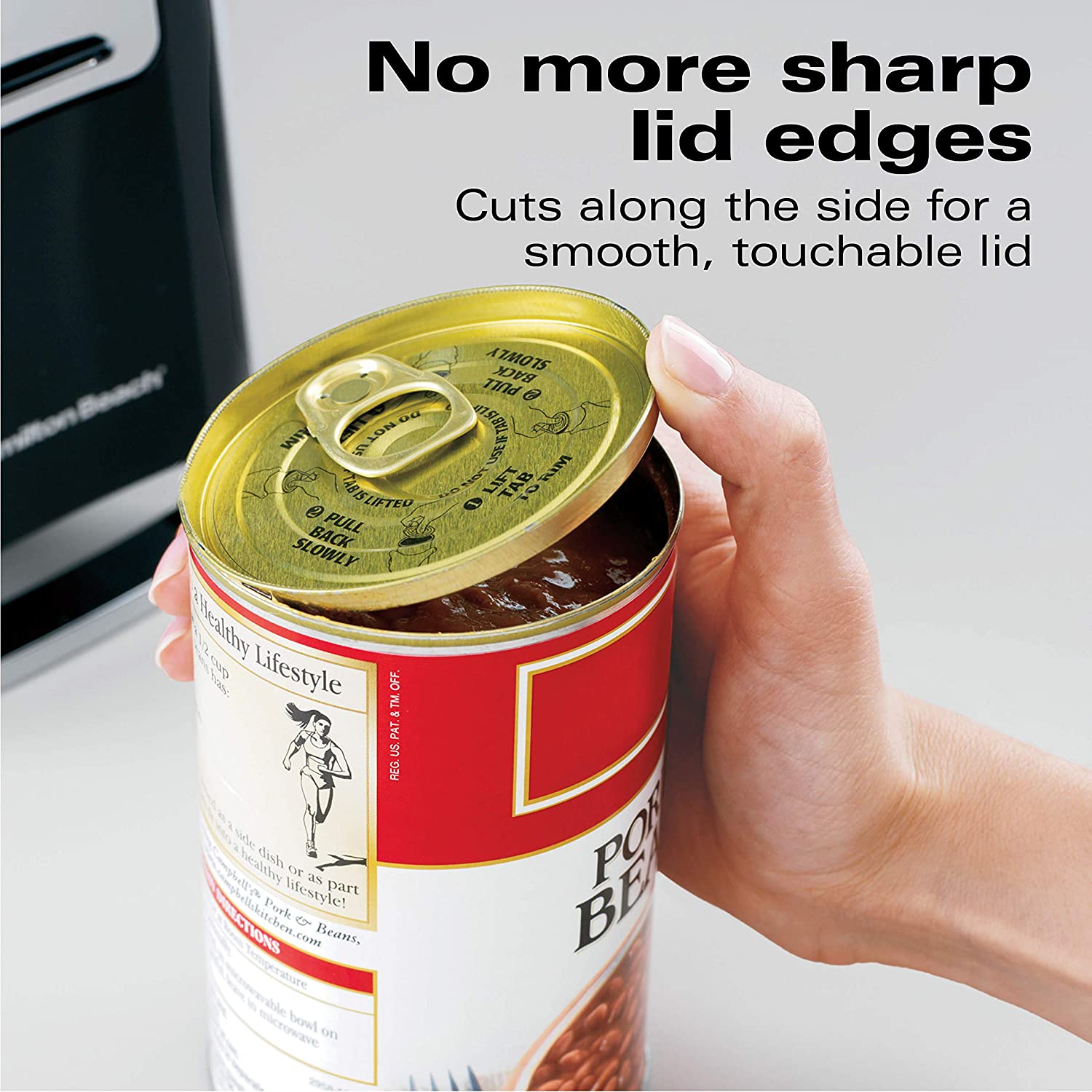 Hamilton Beach 76606ZA Smooth Touch Can Opener, Black and Chrome