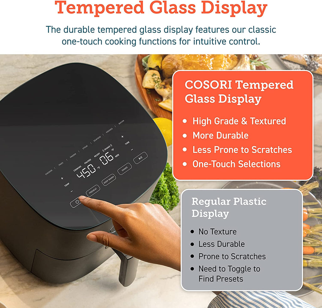 COSORI Air Fryer, 5 Quart Compact Oilless Oven, 30 Recipes, Up to 450℉, 9 One-Touch Cooking Functions