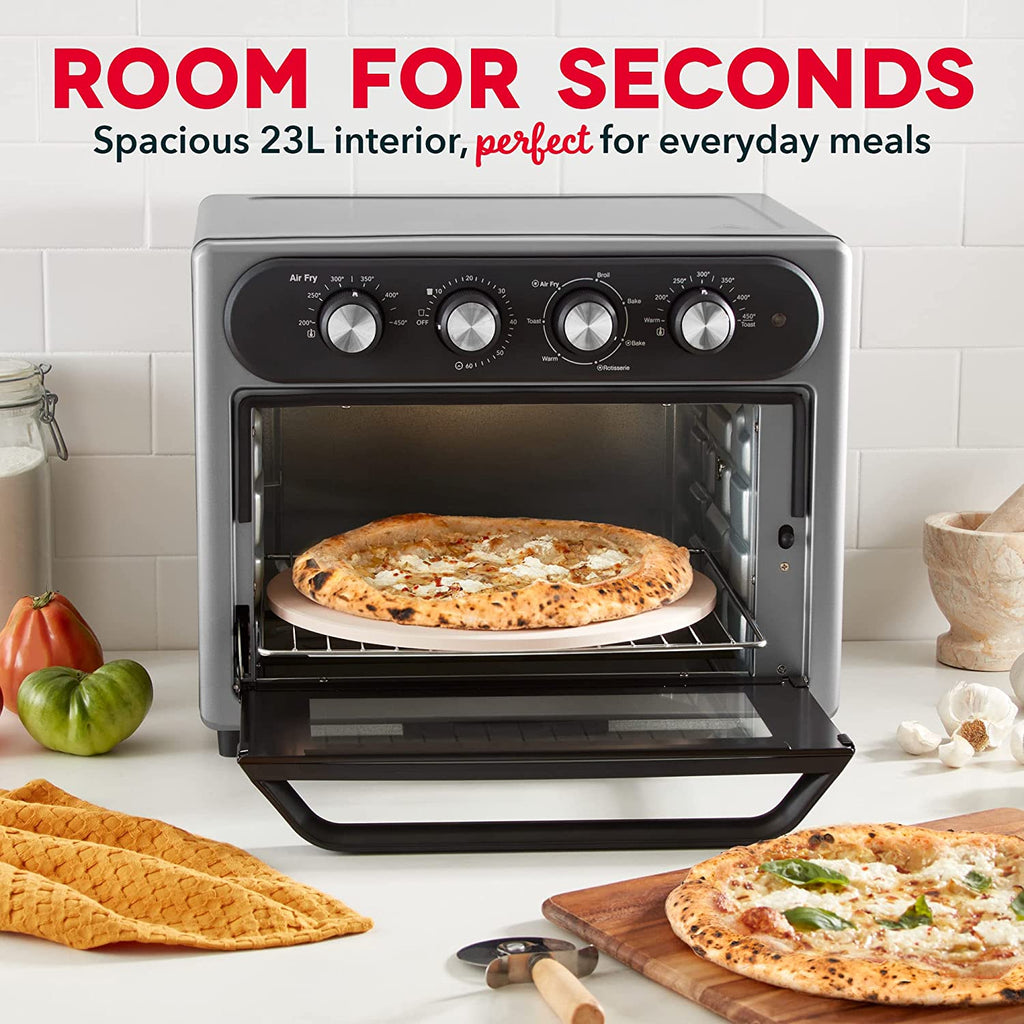 Dash Chef Series 7 in 1 Convection Toaster Oven Cooker, Rotisserie + Electric Air Fryer with Non-stick Fry Basket