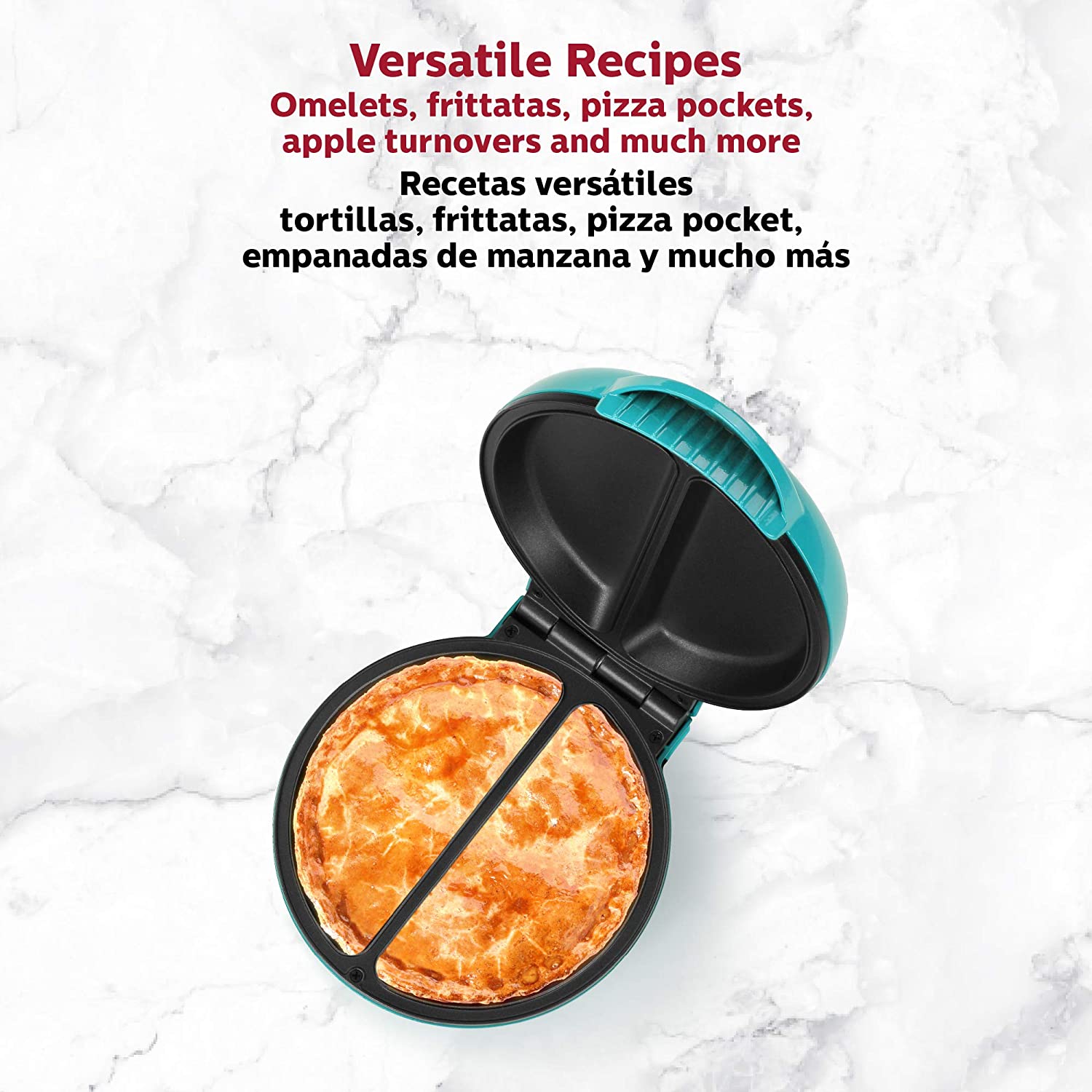 Holstein Housewares Omelet Maker, Teal/Stainless Steel