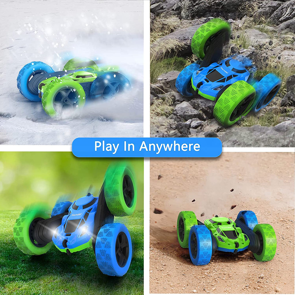 Hamdol Remote Control Car Double Sided 360°Rotating 4WD RC Cars with Headlights 2.4GHz Electric Race Stunt Toy Car Rechargeable Toy Cars for Boys Girls Birthday