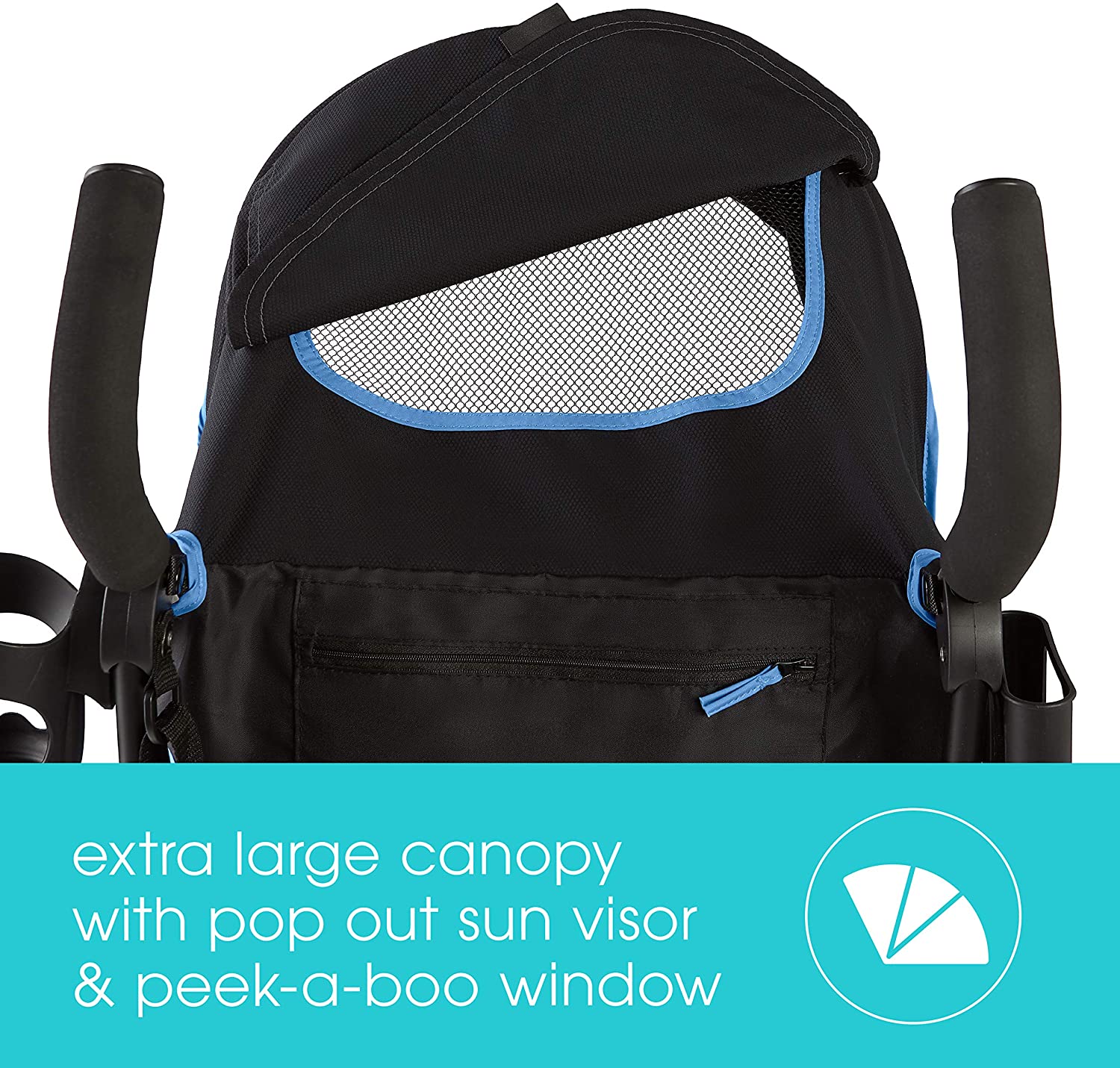 Summer 3Dlite+ Convenience Stroller, Blue/Matte Black – Lightweight