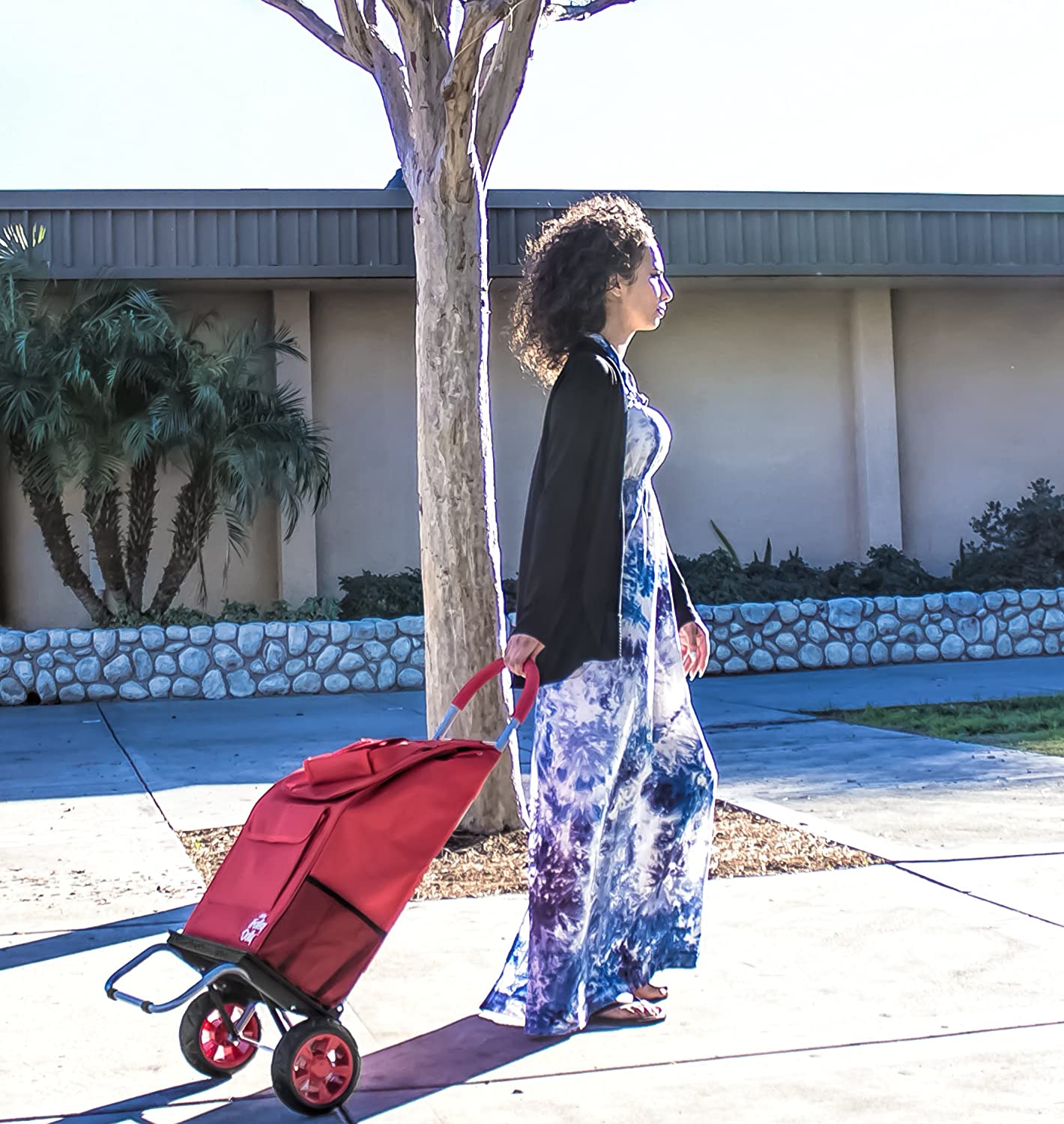 Trolley Dolly, Red Shopping Grocery Foldable Cart