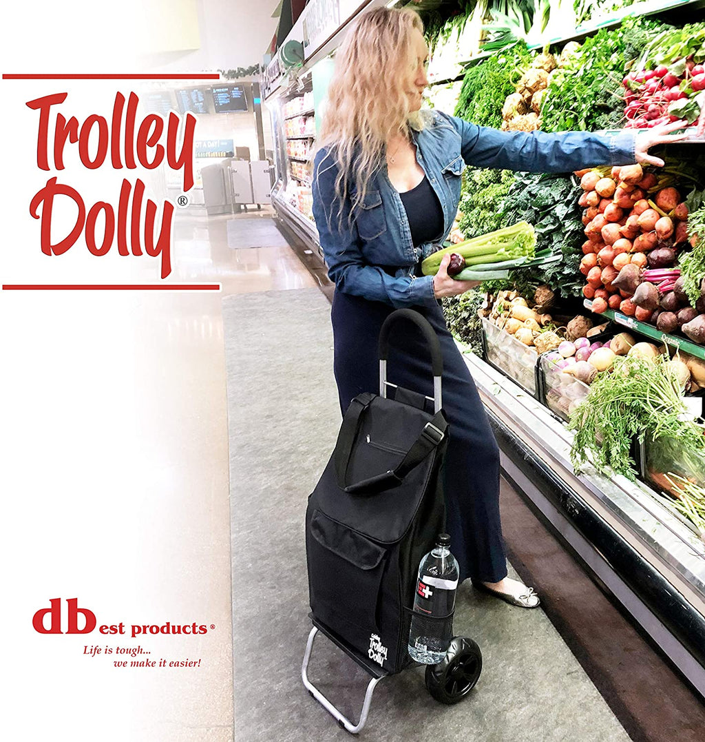 Trolley Dolly, Red Shopping Grocery Foldable Cart