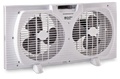 For Living Portable Twin Window Fan 2-Speed,White, 9-in
