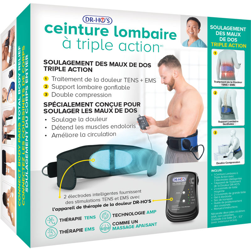 DR-HO’S Triple Action Back Belt TENS & DR-HO'S Back Therapy Massage Belt