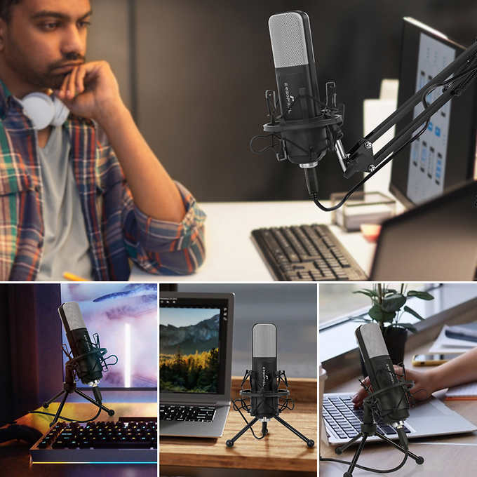 Ergopixel Black Studio Microphone with Tripod