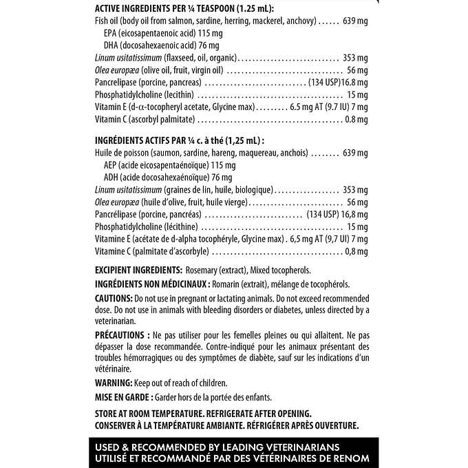 BiologicVET BioFATS Omega 3-6-9 Fatty Acid Food Supplement for Dogs and Cats, 946 ml