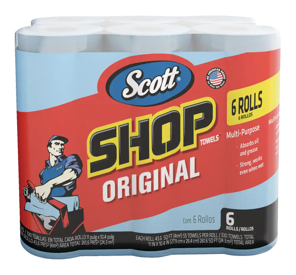 Scott Shop Blue Towels, 6-pk